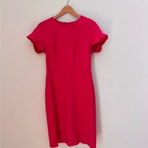 J.Crew Fuchsia Hot Pink Wool Sheath Dress Size 8 Like New